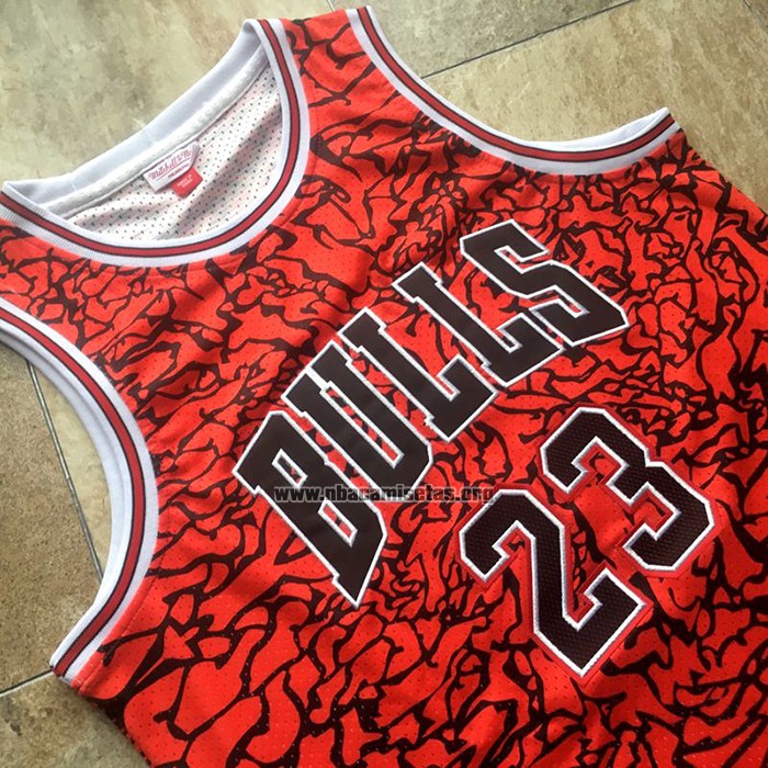 Camiseta Chicago Bulls Michael Jordan NO 23 Mitchell & Ness Rojo2